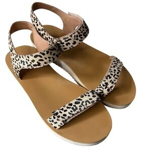 Madewell Leather Size 9 The Maggie Sandal Spot‎ Print Strappy Platform